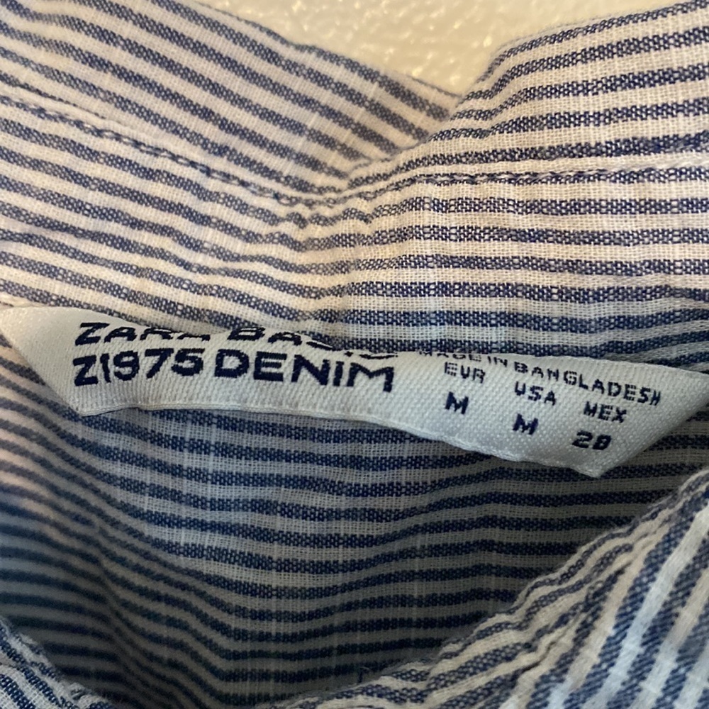 Zara Full Button Down 100% Cotton Collared Shirtd… - image 3